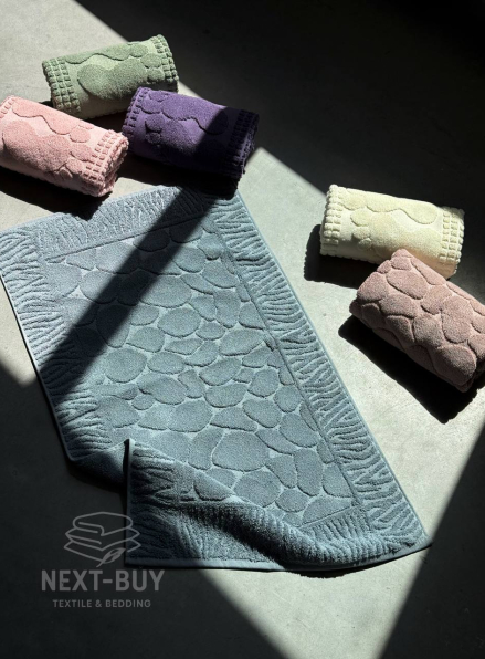 Натуральний килимок-рушник для ніг Febo Paspas gri 50x85