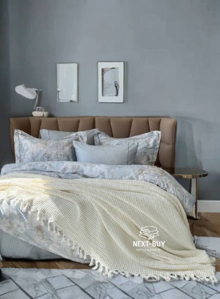 Постільна білизна Maison D'or Lily grey євро 200х220 тенсел