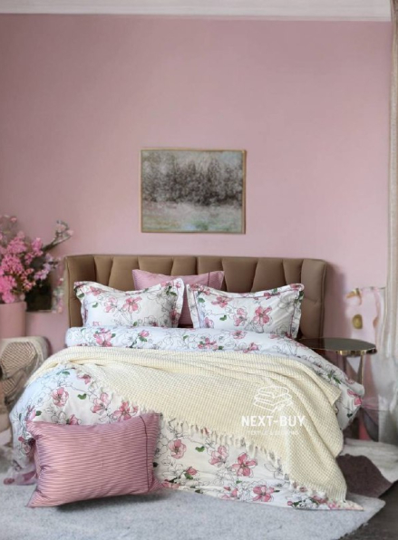 Постільна білизна Maison D'or CORINE Double Rosa євро 200х220 тенсел