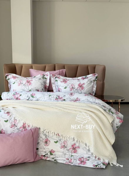 Постільна білизна Maison D'or CORINE Double Rosa євро 200х220 тенсел