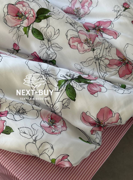 Постільна білизна Maison D'or CORINE Double Rosa євро 200х220 тенсел