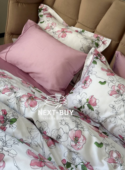 Постільна білизна Maison D'or CORINE Double Rosa євро 200х220 тенсел