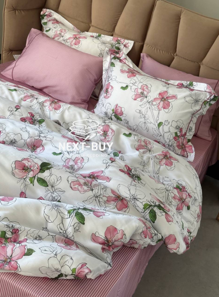 Постільна білизна Maison D'or CORINE Double Rosa євро 200х220 тенсел