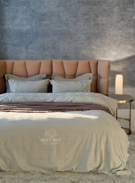 Постільна білизна Saheser Rocco Mint євро 200х220 jacquard