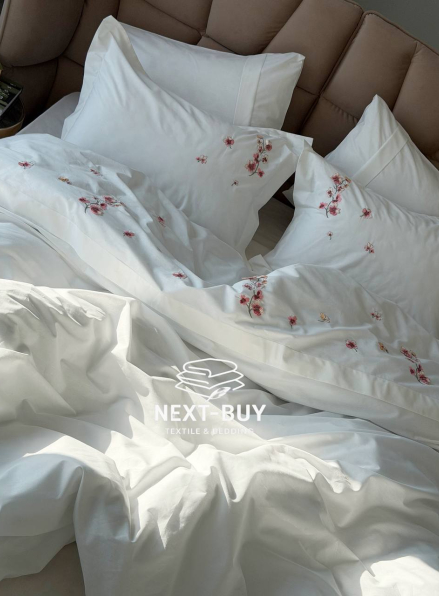 Постільна білизна Saheser Amber з вишивкою преміум комплект 100% бавовна, Туреччина (200×220)