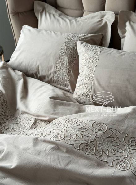 Постільна білизна Saheser Rocco Bej євро 200х220 jacquard