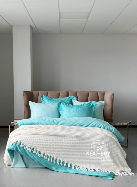 Постільна білизна Maison D'or AMBRE Turquoise євро 200х220 тенсел