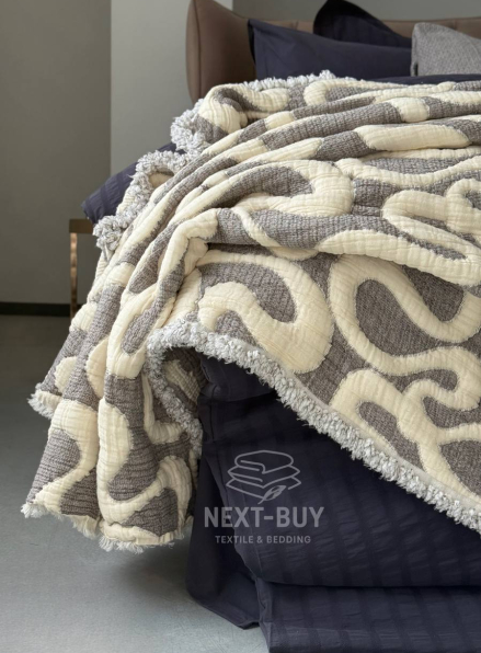 Муслінове покривало з наволочками Saheser Mervis antrasit євро Туреччина