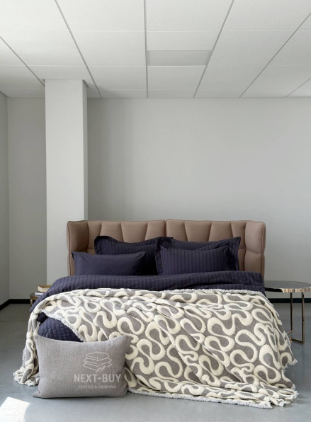 Муслінове покривало з наволочками Saheser Mervis antrasit євро Туреччина