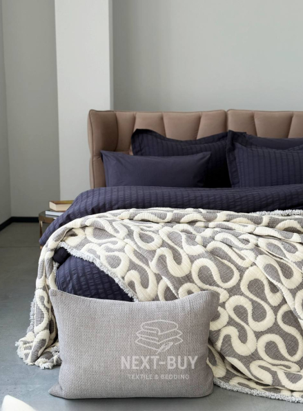 Муслінове покривало з наволочками Saheser Mervis antrasit євро Туреччина