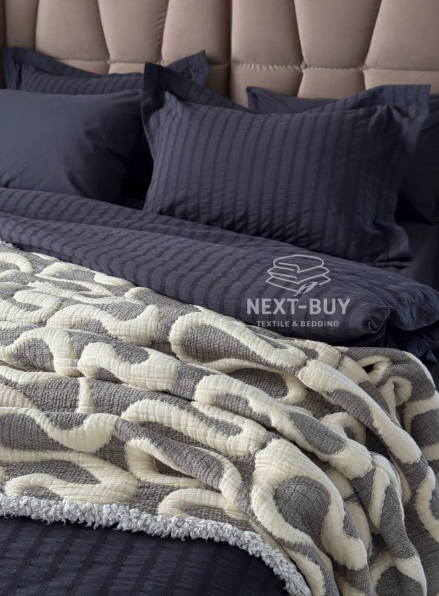 Муслінове покривало з наволочками Saheser Mervis antrasit євро Туреччина