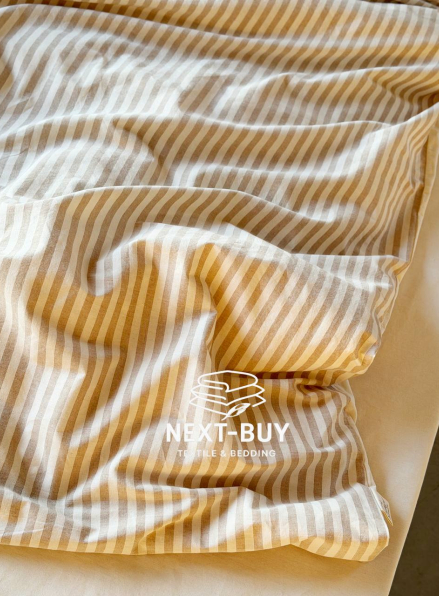 Постільна білизна з простирадлом на резинці Saheser Nives Bej Євро