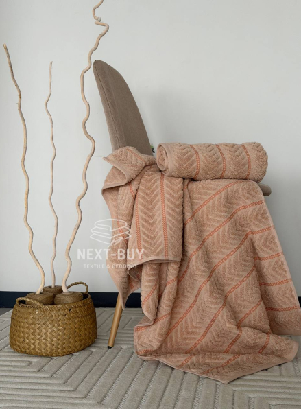 Рушники Multi Terracotta Orange – Туреччина, 100% бавовна, сірий з об’ємним візерунком 2шт