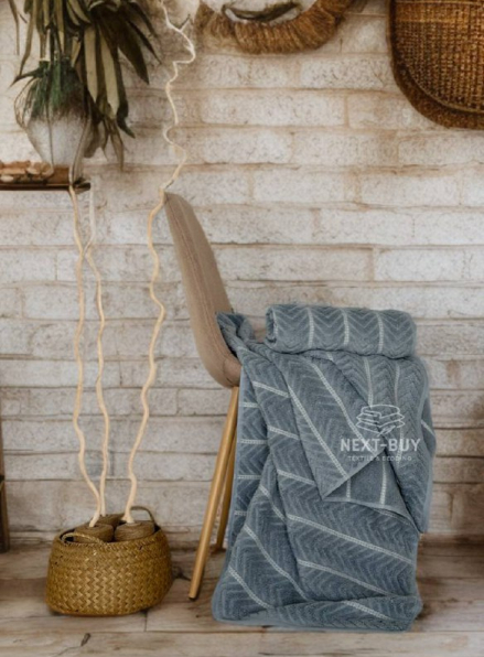 Рушники Multi Dusty Blue – Туреччина, 100% бавовна, сірий з об’ємним візерунком 2шт