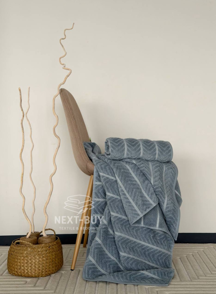 Рушники Multi Dusty Blue – Туреччина, 100% бавовна, сірий з об’ємним візерунком 2шт