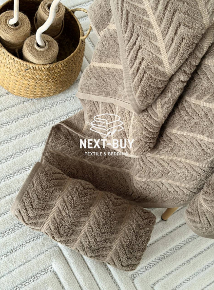 Рушники Multi Dark Brown – Туреччина, 100% бавовна, темно-коричневий з об’ємним візерунком 2 шт.