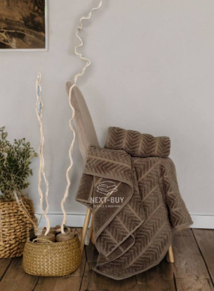 Рушники Multi Dark Brown – Туреччина, 100% бавовна, темно-коричневий з об’ємним візерунком 2 шт.
