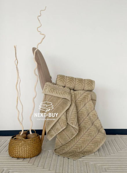 Рушники Multi Dark Beige – Туреччина, 100% бавовна, темний беж з об’ємним візерунком 2 шт.