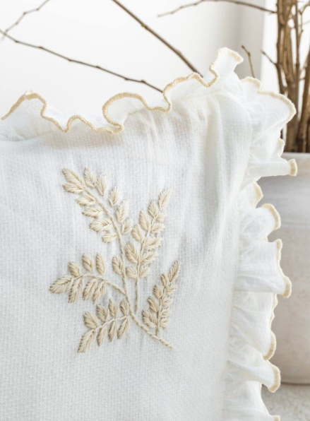 Постельное бельё Saheser Nova Stone евро 200×220 из варёного хлопка с вышивкой, Турция