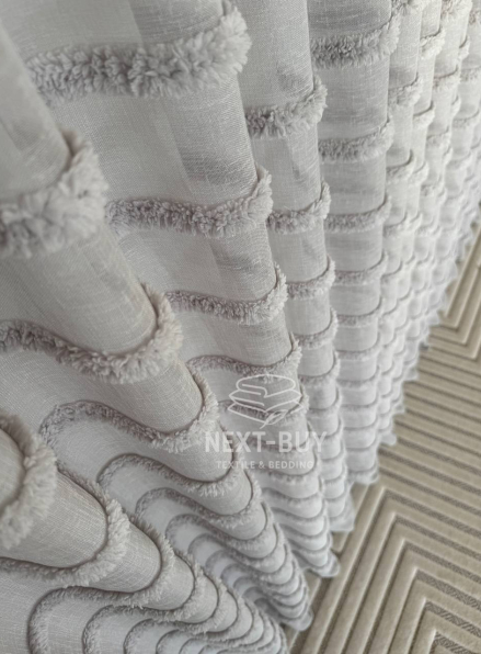 Тюль льон у смужку Linen Light Grey Туреччина