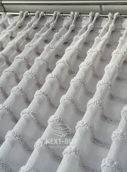 Тюль льон у смужку Linen Light Grey Туреччина