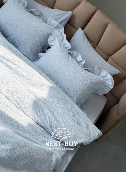 Постельное бельё Istanbul Home Collection Resital Blue, варёный хлопок, евро комплект 200×220