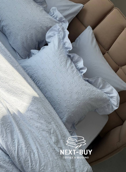 Постельное бельё Istanbul Home Collection Resital Blue, варёный хлопок, евро комплект 200×220