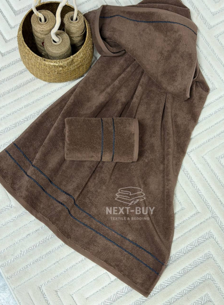 Набір махрових рушників Line Kahve 2 шт: 50×90, 70×140, Туреччина