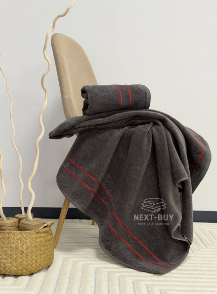 Набір махрових рушників Line Grafite 2 шт: 50×90, 70×140, Туреччина