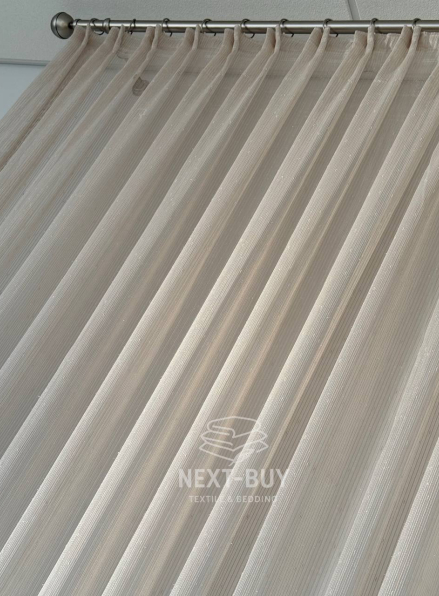 Тюль грек сітка кофейна з блиском Silver Mist Latte Туреччина