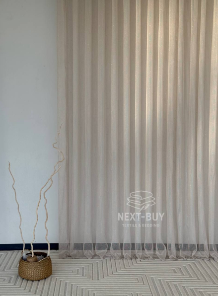 Тюль грек сітка кофейна з блиском Silver Mist Latte Туреччина