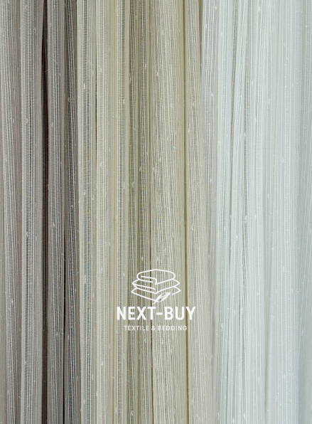 Тюль однотонний грек сітка світло-бежева з блиском Silver Light Beige Туреччина