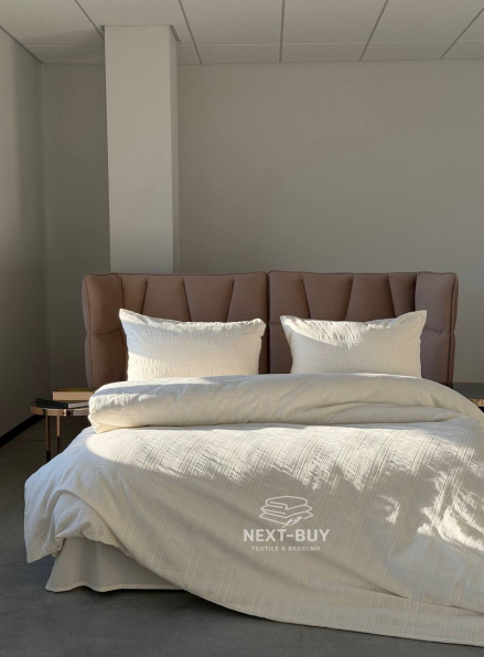 Постільна білизна Saheser Salve krem  євро 200х220 jacquard