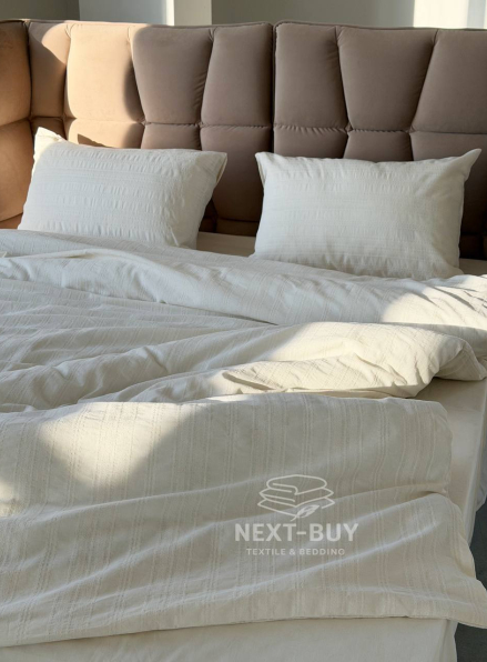 Постільна білизна Saheser Salve krem  євро 200х220 jacquard