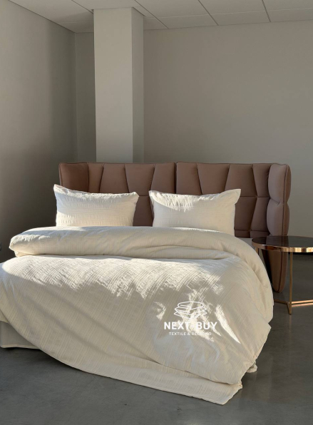 Постільна білизна Saheser Salve krem  євро 200х220 jacquard