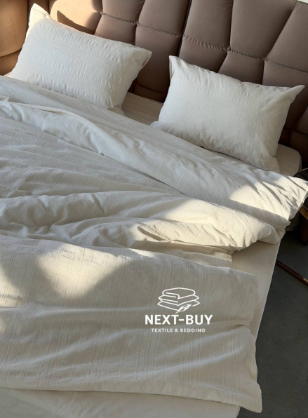 Постільна білизна Saheser Salve krem  євро 200х220 jacquard