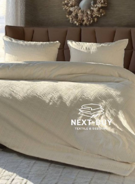 Постільна білизна Saheser Salve krem  євро 200х220 jacquard