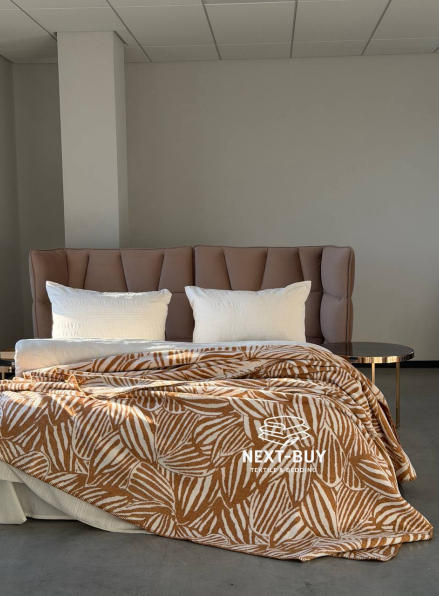 Плед TROPICANA Hardal 150×220 — горчичный плед, хлопковый плед Турция