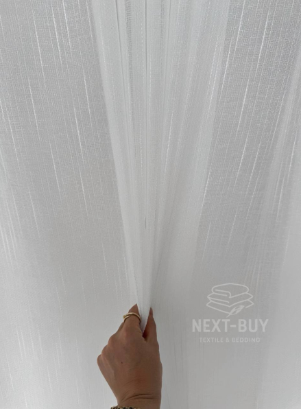 Тюль білий льон однотонний Linen White Breeze, Туреччина