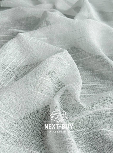Тюль білий льон однотонний Linen White Breeze, Туреччина