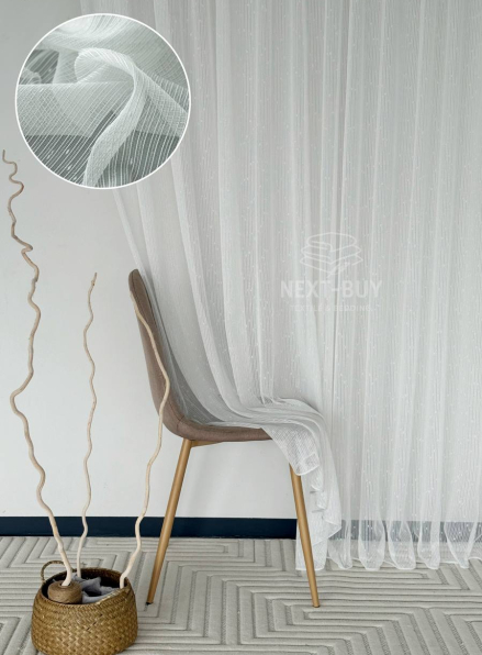 Тюль однотонний грек сітка білий з блиском Silver Snow White with Lurex, Туреччина