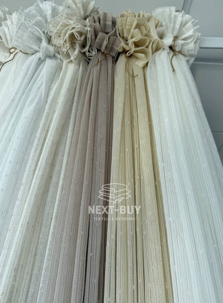 Тюль однотонний грек сітка білий з блиском Silver Snow White with Lurex, Туреччина