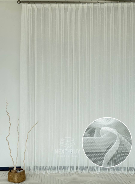 Тюль однотонний грек сітка білий з блиском Silver Snow White with Lurex, Туреччина