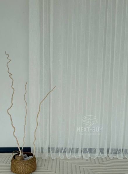 Тюль однотонний грек сітка білий з блиском Silver Snow White with Lurex, Туреччина