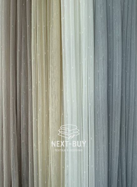 Тюль однотонний грек сітка сірий з блиском Silver Light Grey with Lurex, Туреччина