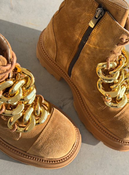 Жіночі Зимові шкіряні черевики з натуральним хутром, карамельні (євро зима) Step