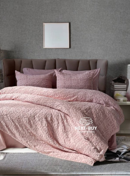 Эксклюзивное постельное белье Limasso Kristal Pale Mavue 200x220 из вареного хлопка