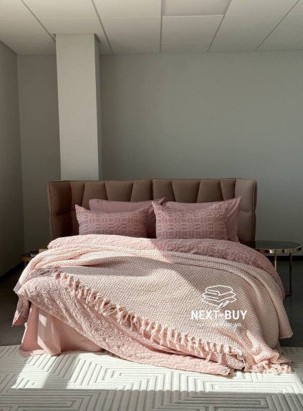 Эксклюзивное постельное белье Limasso Kristal Pale Mavue 200x220 из вареного хлопка