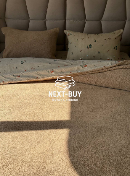 Зимовий комплект постільної білизни двосторонній Wooden Kahve євро Туреччина