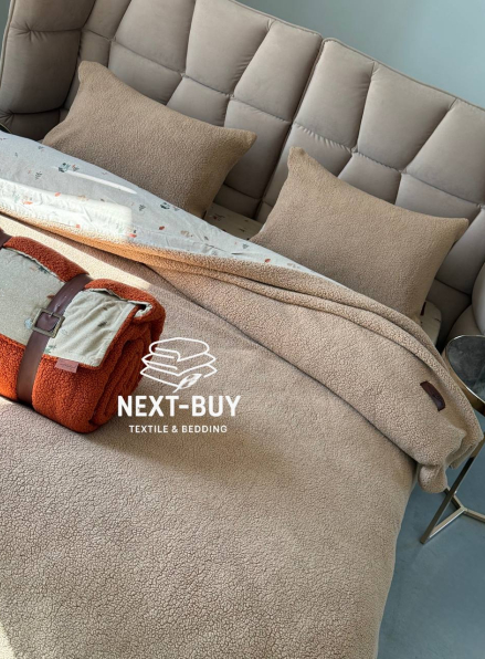 Зимовий комплект постільної білизни двосторонній Wooden Kahve полуторний Туреччина